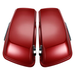HR3 Wicked Red Denim CVO Stretched Saddlebags For 14-23 Harley Touring