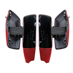 HR3 Wicked Red Denim CVO Stretched Saddlebags For 14-23 Harley Touring