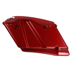HR3 Wicked Red Denim CVO Stretched Saddlebags For 14-23 Harley Touring