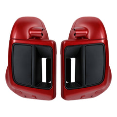 HR3 Wicked Red Denim Vented Lower Fairing Kit With 6.5" Speaker Pods For Harley Touring models 2014-2024
