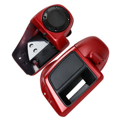 HR3 Wicked Red Denim Vented Lower Fairing Kit With 6.5" Speaker Pods For Harley Touring models 2014-2024