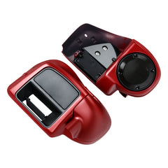 HR3 Wicked Red Denim Vented Lower Fairing Kit With 6.5" Speaker Pods For Harley Touring models 2014-2024