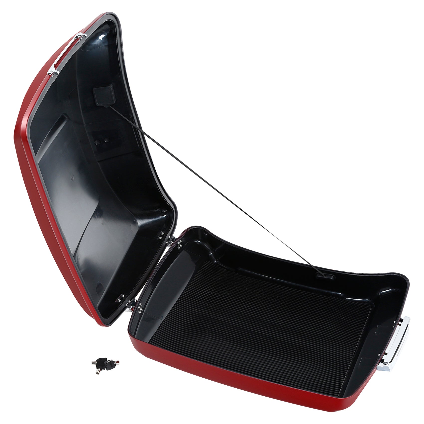 HR3 Wicked Red Denim 5.5" Razor Style Touring Trunk Luggage For 14-24 Harley Touring