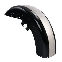 HR3 Silver Fortune / Black Tempest Motorcycle 18" Front Mudguard Fender (can be installed with lighting) For Harley Touring Electra Glide Ultra Limited Tri Glide 14-23