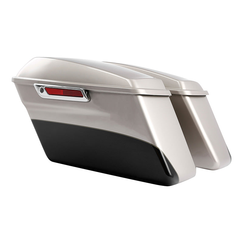 HR3 Silver Fortune / Black Tempest Hard Saddlebags (Regular) For 14-23 Harley Touring
