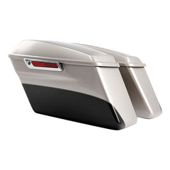 HR3 Silver Fortune / Black Tempest Hard Saddlebags (Regular) For 14-23 Harley Touring