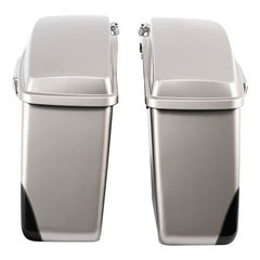 HR3 Silver Fortune / Black Tempest Hard Saddlebags (Regular) For 14-23 Harley Touring