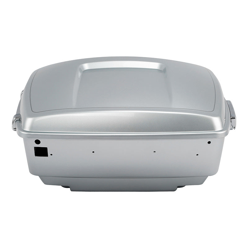 HR3 Brilliant Silver Pearl King Size Touring Trunk Luggage with Speaker Cut Outs For 14-24 Harley Touring