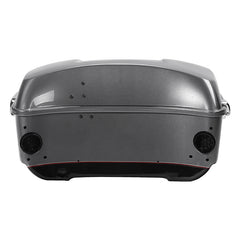 HR3 Billet Silver / Vivid Black 2017RGU King Size Touring Trunk Luggage with Speaker Cut Outs For 14-24 Harley Touring