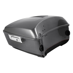 HR3 Billet Silver / Vivid Black 2017RGU King Size Touring Trunk Luggage with Speaker Cut Outs For 14-24 Harley Touring