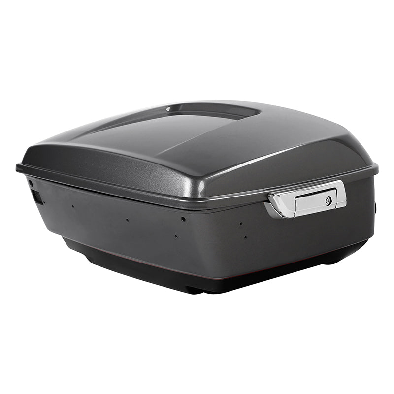 HR3 Billet Silver / Vivid Black 2017RGU King Size Touring Trunk Luggage with Speaker Cut Outs For 14-24 Harley Touring