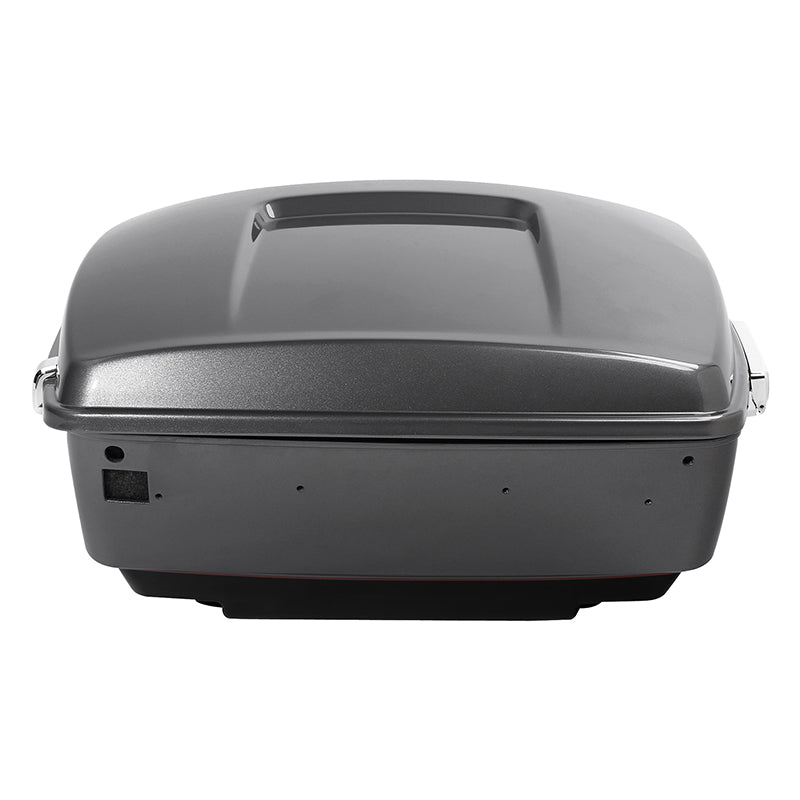 HR3 Billet Silver / Vivid Black 2017RGU King Size Touring Trunk Luggage with Speaker Cut Outs For 14-24 Harley Touring