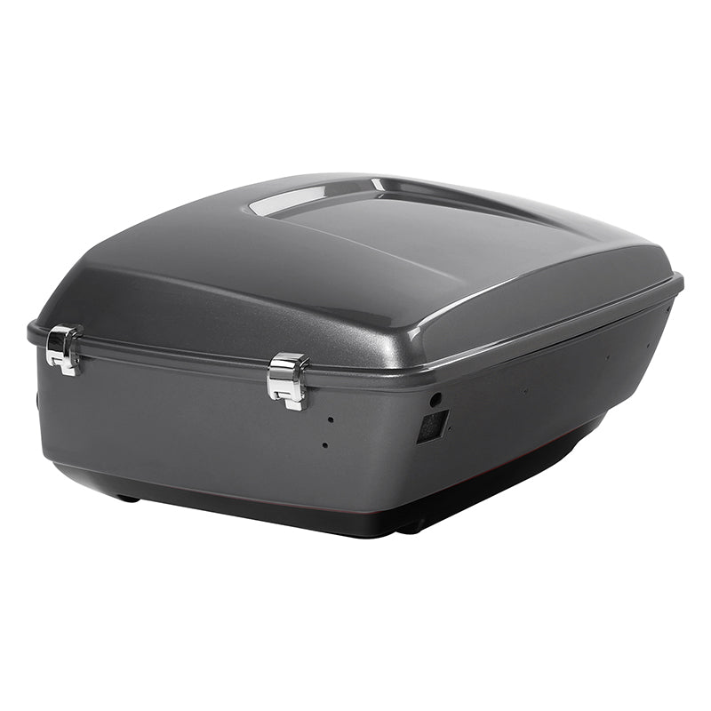 HR3 Billet Silver / Vivid Black 2017RGU King Size Touring Trunk Luggage with Speaker Cut Outs For 14-24 Harley Touring