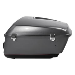 HR3 Billet Silver / Vivid Black 2017RGU King Size Touring Trunk Luggage with Speaker Cut Outs For 14-24 Harley Touring