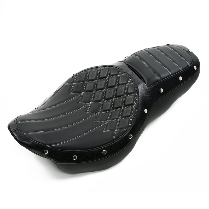 C.C. RIDER Touring Seat 2 up Seat Driver Passenger Seat Dueler For Harley Touring Street Glide Road Glide Electra Glide, 2008-2023