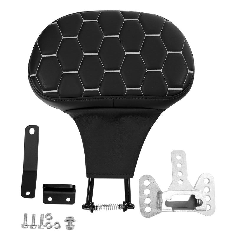 C.C. RIDER Rider Backrest 2 Up Seat Driver Backrest Pad For Harley Touring CVO Road King Street Glide Road Glide Electra Glide, 1988-2025