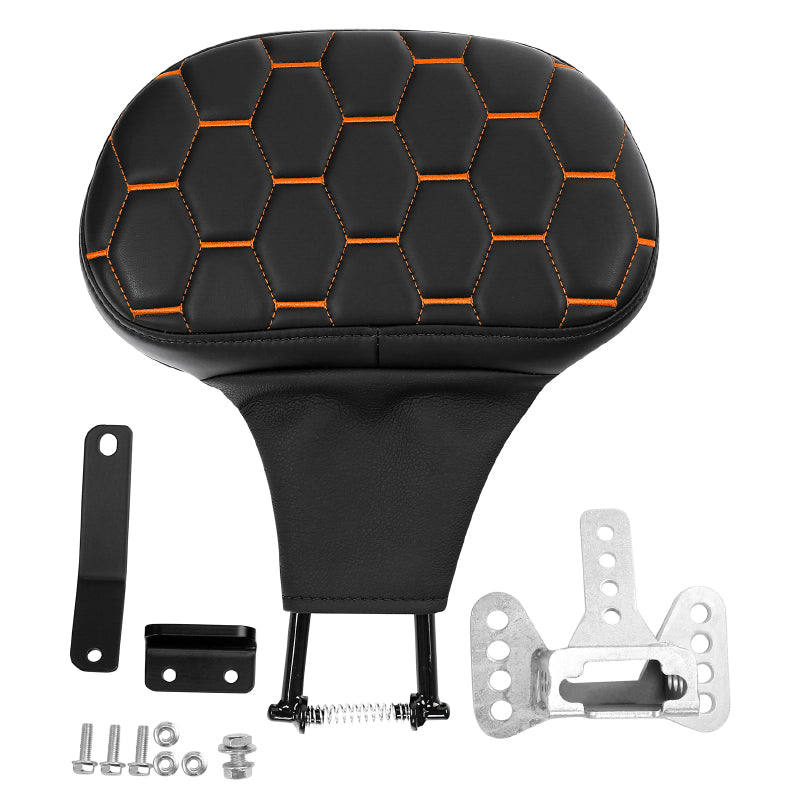 C.C. RIDER Rider Backrest 2 Up Seat Driver Backrest Pad For Harley Touring CVO Street Glide Road Glide Electra Glide Road King, 1988-2025