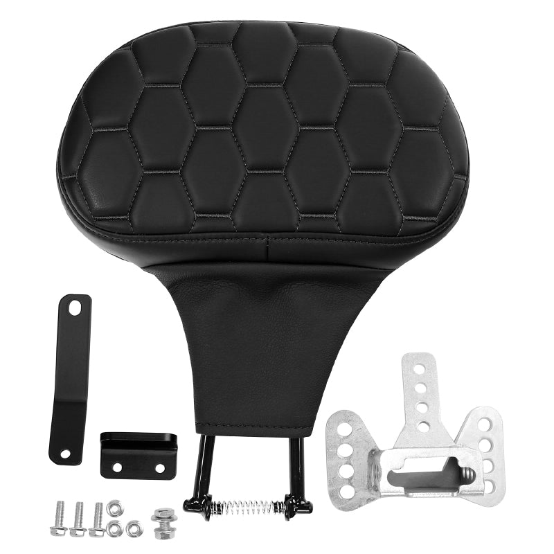 C.C. RIDER Rider Backrest 2 Up Seat Driver Backrest Pad For Harley Touring CVO Street Glide Road Glide Electra Glide Road King, 1988-2025