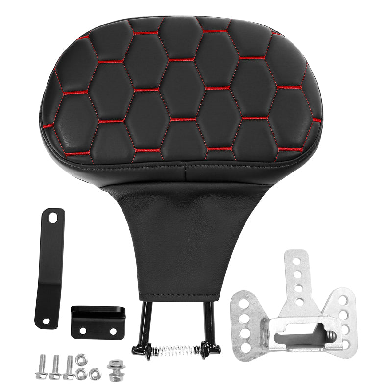 C.C. RIDER Rider Backrest 2 Up Seat Driver Backrest Pad For Harley Touring CVO Street Glide Road Glide Electra Glide Road King, 1988-2025