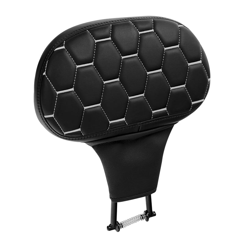 C.C. RIDER Rider Backrest 2 Up Seat Driver Backrest Pad For Harley Touring CVO Road King Street Glide Road Glide Electra Glide, 1988-2025
