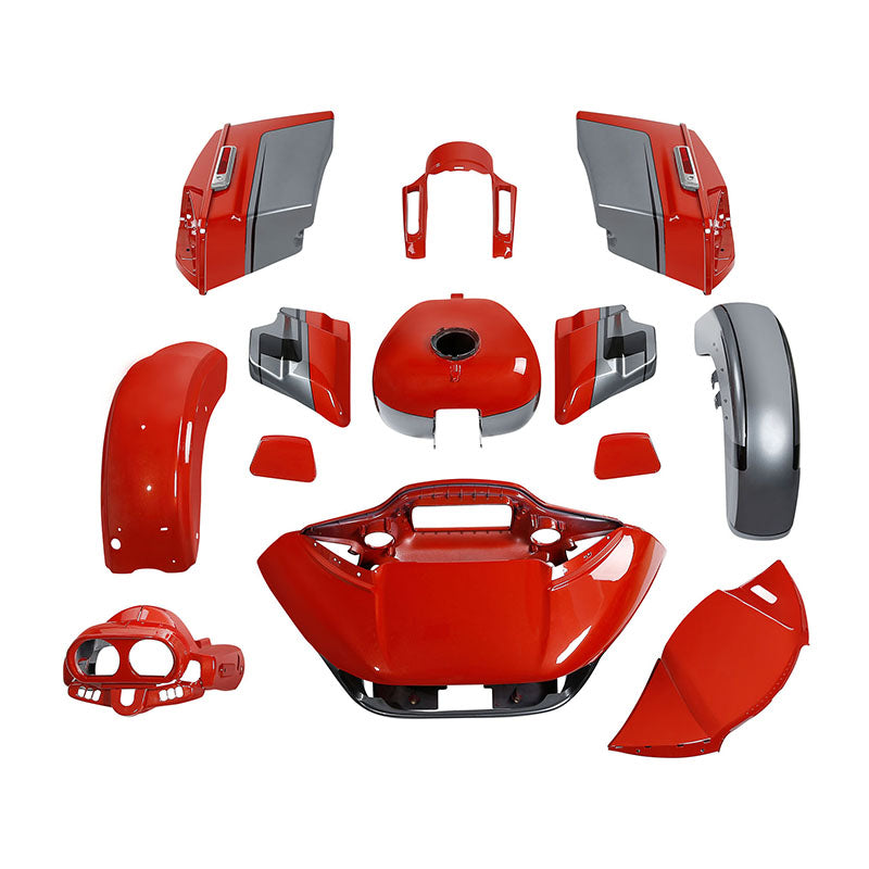 HR3 Pearl Red & Silver Gray CVO Road Glide Fairing Kit