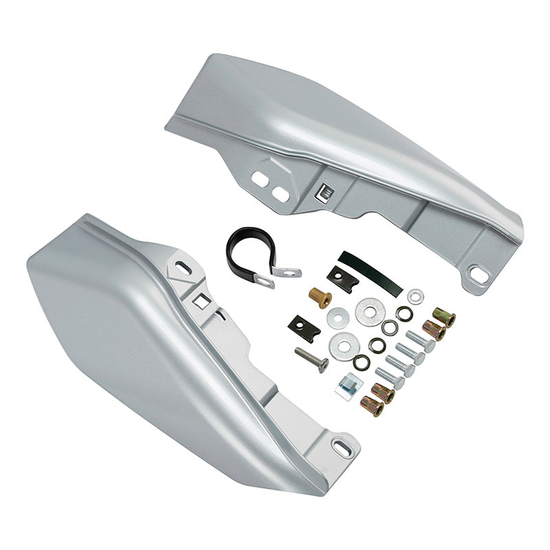 HR3 White Flake Fade Mid Frame Air Heat Deflectors For Harley Touring and Trike Models 09-24