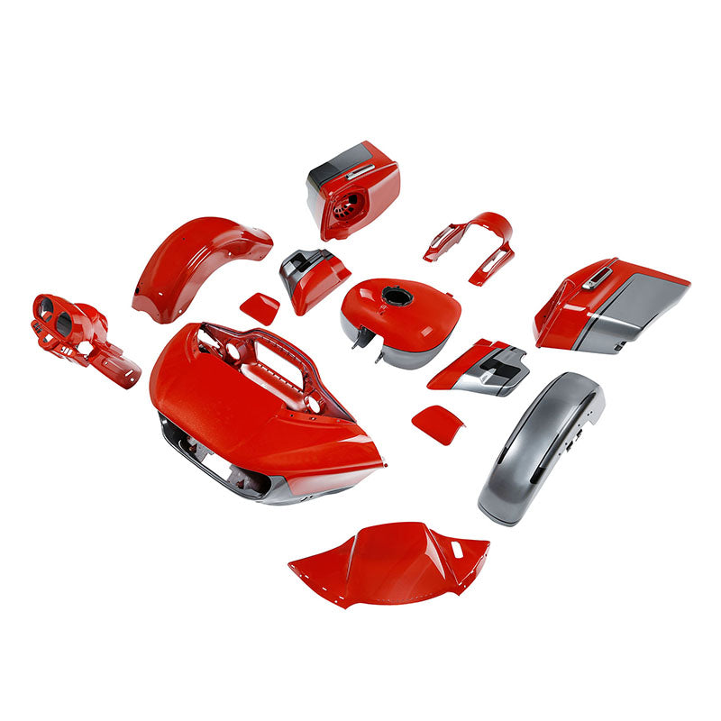 HR3 Pearl Red & Silver Gray CVO Road Glide Fairing Kit