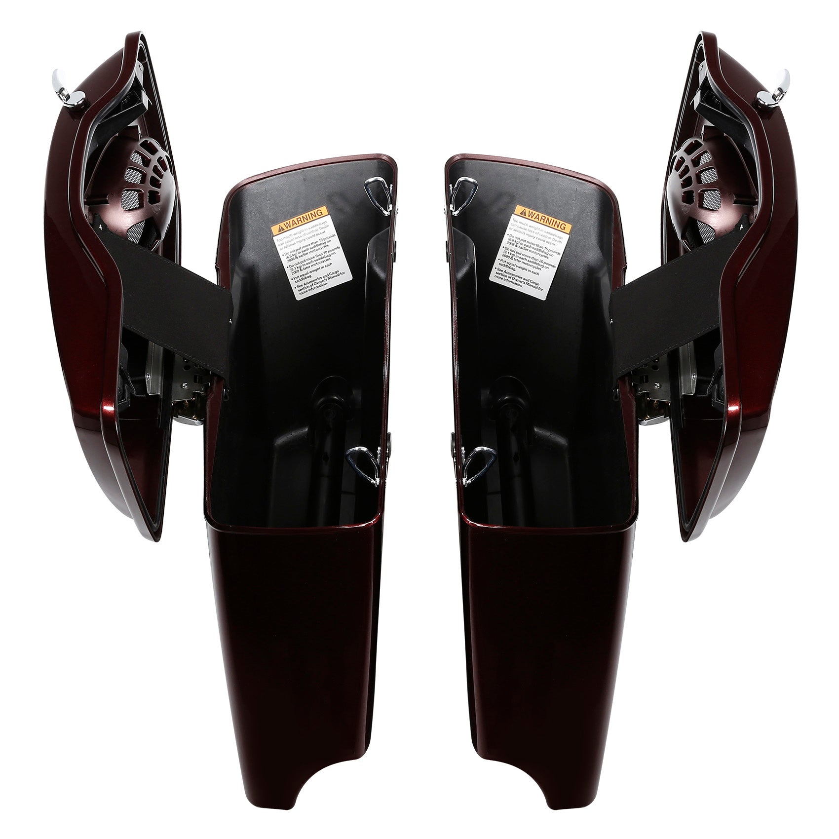 HR3 Twisted Cherry CVO Stretched Saddlebags with Speaker Lids For 14-23 Harley Touring
