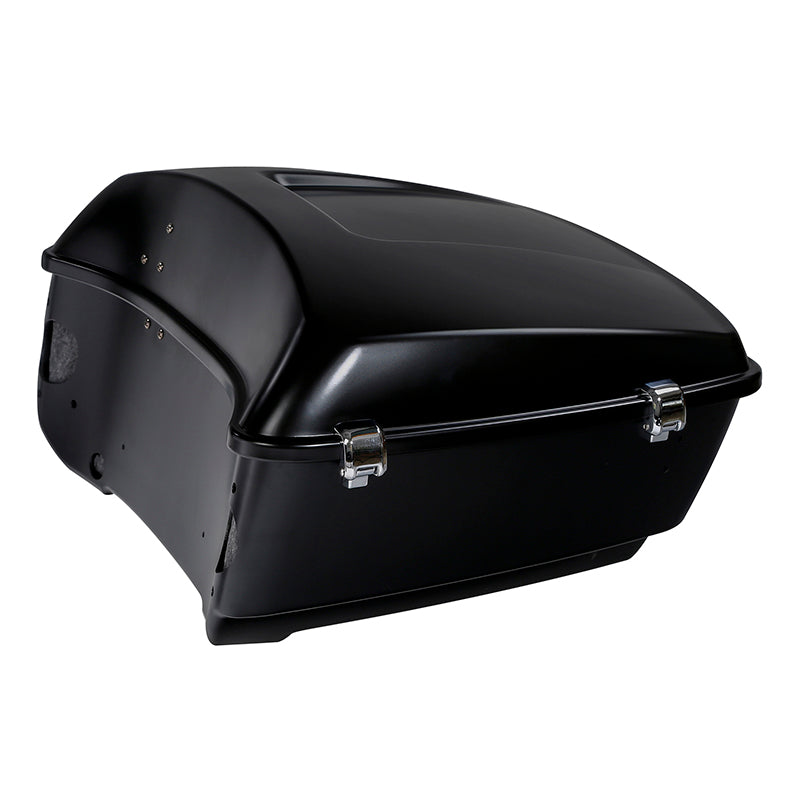 HR3 Black Denim King Size Touring Trunk Luggage with Speaker Cut Outs For 14-24 Harley Touring