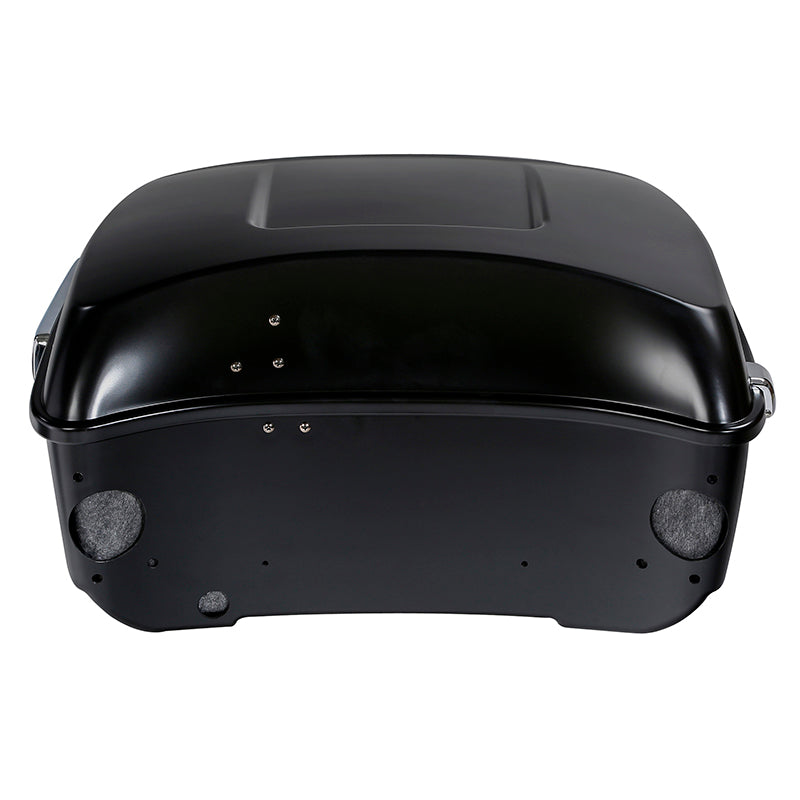 HR3 Black Denim King Size Touring Trunk Luggage with Speaker Cut Outs For 14-24 Harley Touring