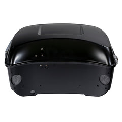 HR3 Black Denim King Size Touring Trunk Luggage with Speaker Cut Outs For 14-24 Harley Touring
