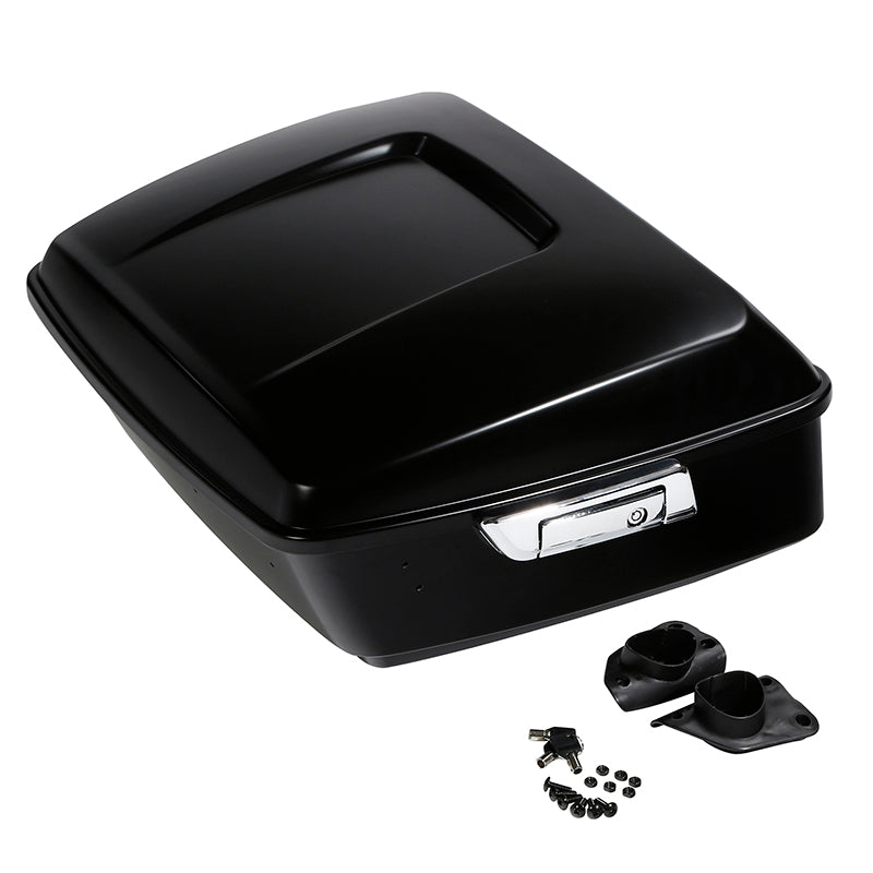 HR3 Black Denim King Size Touring Trunk Luggage with Speaker Cut Outs For 14-24 Harley Touring