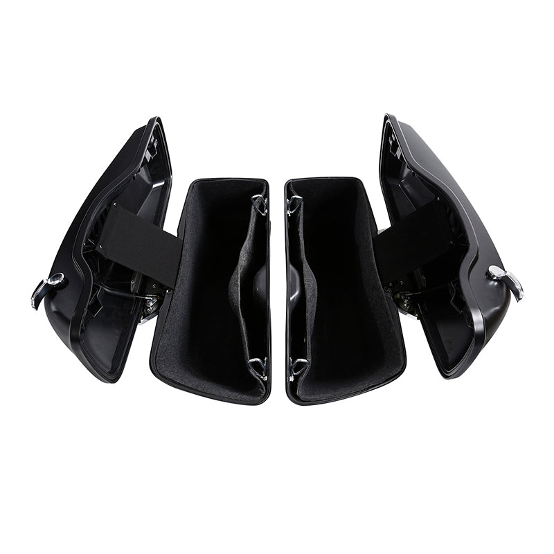 HR3 Black Denim Hard Saddlebags Harley Hard Bags (Regular) For 14-23 Harley Touring