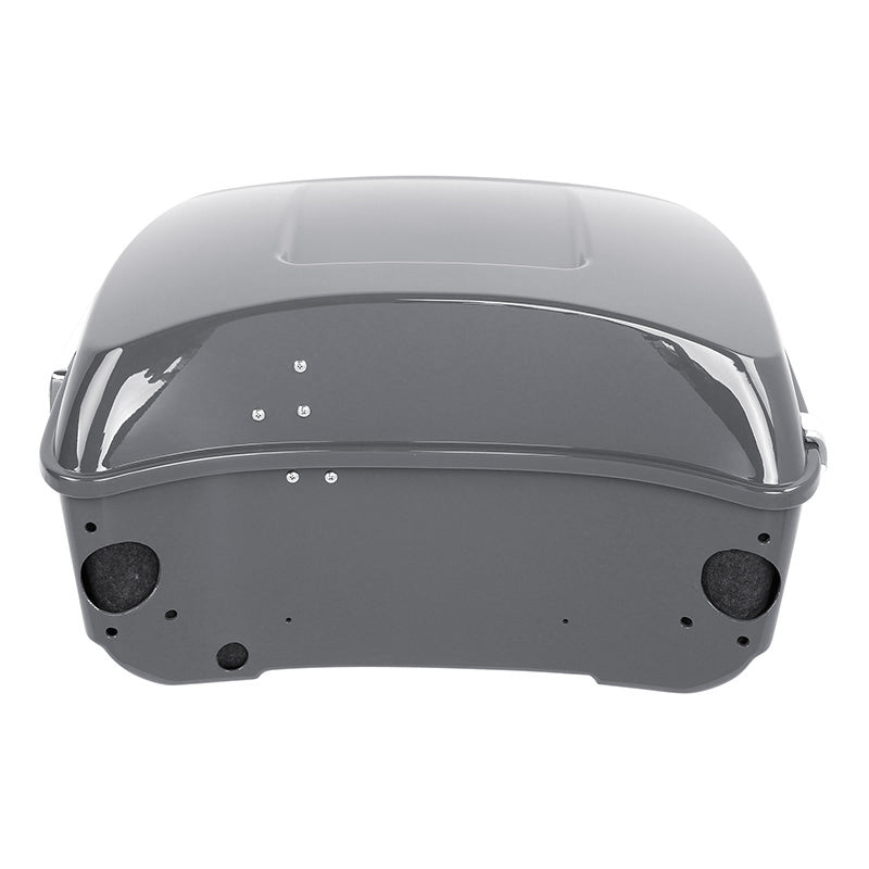 HR3 Gunship Gray King Size Touring Trunk Luggage with Speaker Cut Outs For Harley Touring 14-24