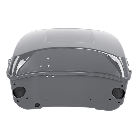 HR3 Gunship Gray King Size Touring Trunk Luggage with Speaker Cut Outs For Harley Touring 14-24