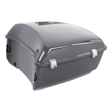 HR3 Gunship Gray King Size Touring Trunk Luggage with Speaker Cut Outs For Harley Touring 14-24