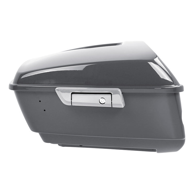 HR3 Gunship Gray King Size Touring Trunk Luggage with Speaker Cut Outs For Harley Touring 14-24