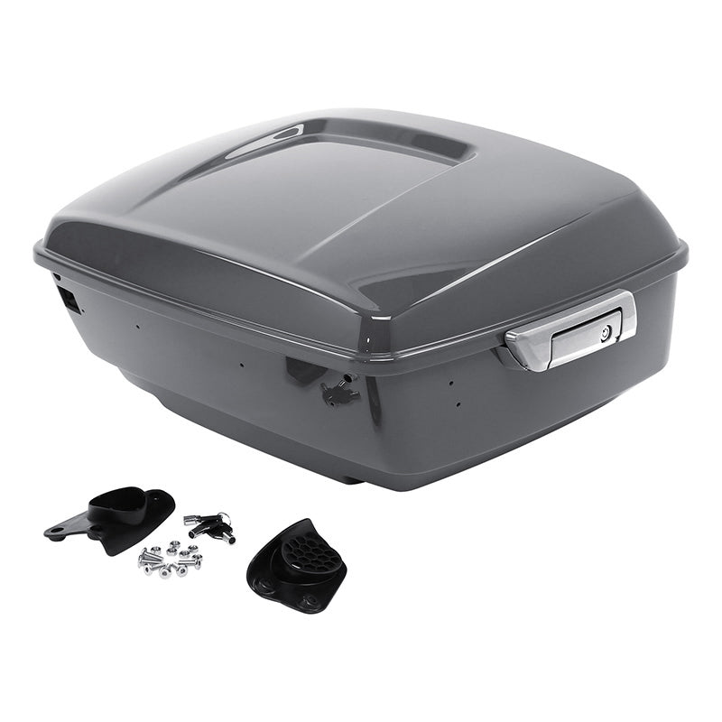 HR3 Gunship Gray King Size Touring Trunk Luggage with Speaker Cut Outs For Harley Touring 14-24