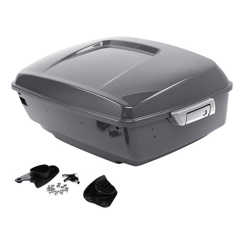 HR3 Gunship Gray King Size Touring Trunk Luggage with Speaker Cut Outs For Harley Touring 14-24