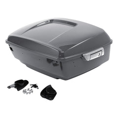 HR3 Gunship Gray King Size Touring Trunk Luggage with Speaker Cut Outs For Harley Touring 14-24
