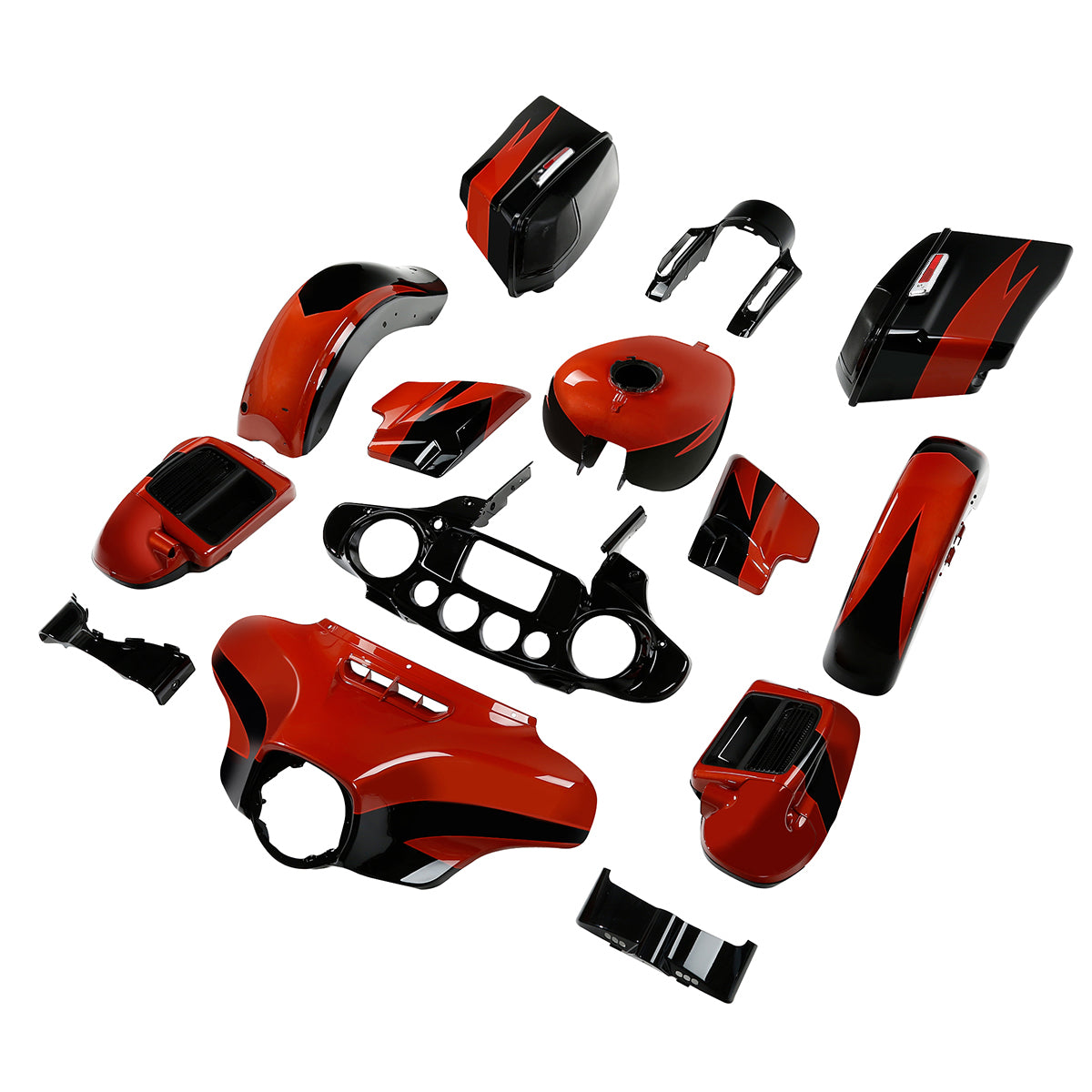 HR3 Sunburst Orange / Starfire Black Complete Body Fairing Kit For Harley CVO Street Glide FLHXSE 14-23