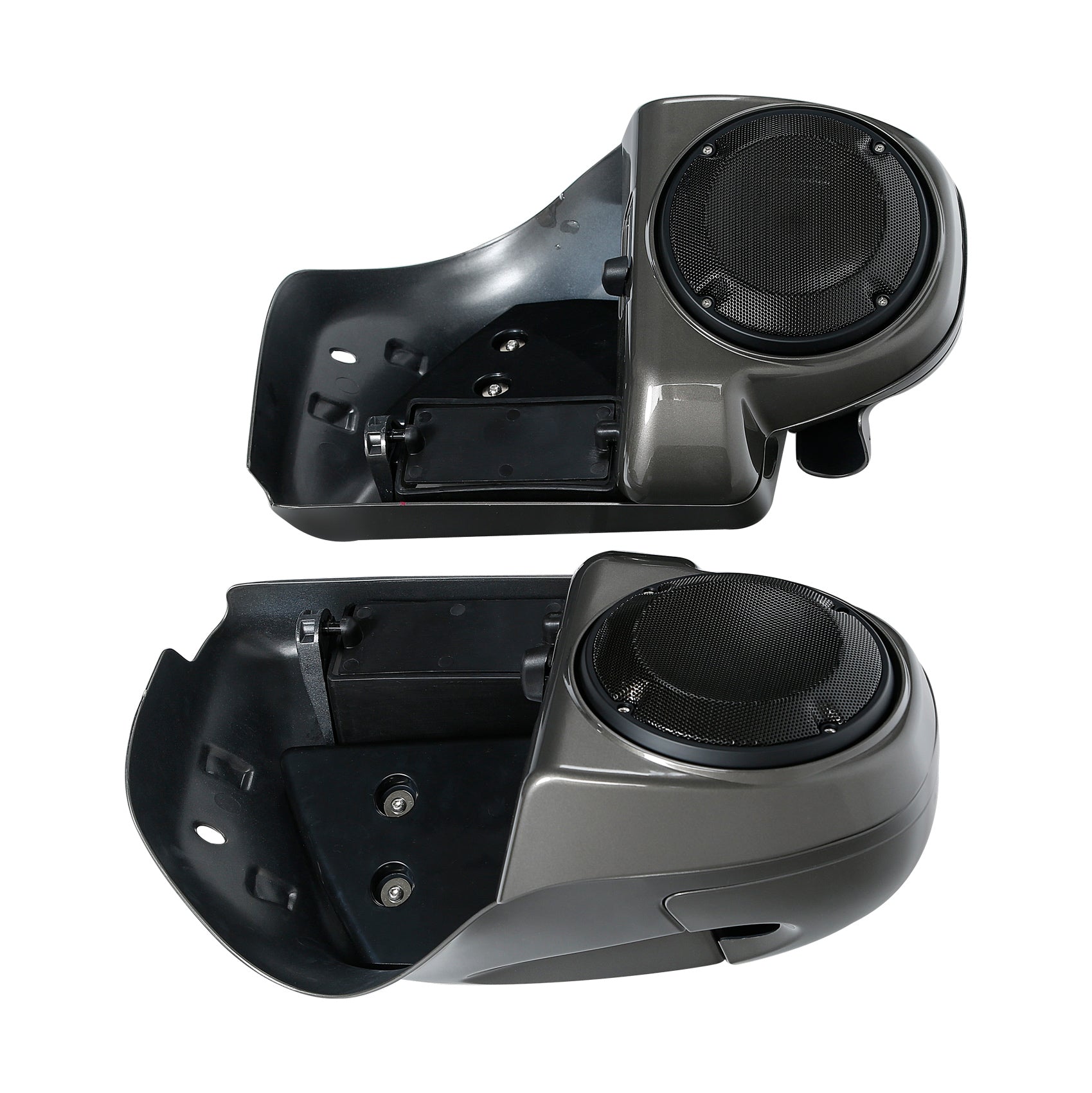 HR3 Industrial Gray Vented Lower Fairing Kit With 6.5" Speaker Pods For Harley Touring models 2014-2024