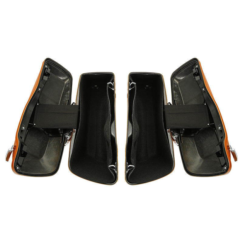 HR3 Amber Whiskey / Vivid Black Hard Saddlebags (Regular) For 14-23 Harley Touring