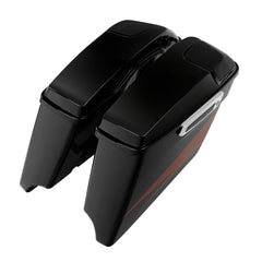 HR3 Sunburst Orange / Starfire Black CVO Stretched Saddlebags with Speaker Lids For 14-23 Harley Touring