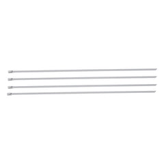 Custom Chrome 14" Stainless Steel Exhaust Strap Coated Metal Self-Locking Cable Zip Ties 4Pcs