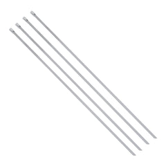 Custom Chrome 14" Stainless Steel Exhaust Strap Coated Metal Self-Locking Cable Zip Ties 4Pcs
