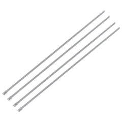 Custom Chrome 14" Stainless Steel Exhaust Strap Coated Metal Self-Locking Cable Zip Ties 4Pcs