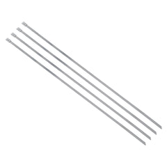 Custom Chrome 14" Stainless Steel Exhaust Strap Coated Metal Self-Locking Cable Zip Ties 4Pcs