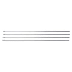 Custom Chrome 14" Stainless Steel Exhaust Strap Coated Metal Self-Locking Cable Zip Ties 4Pcs