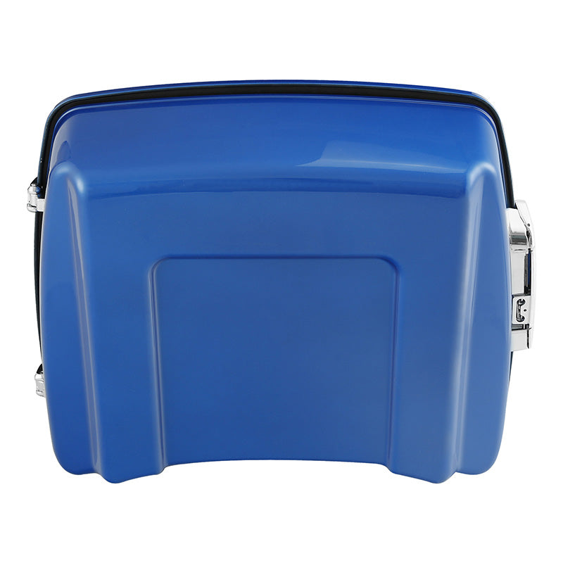 HR3 Electric Blue 10.7" Chopped Style Touring Trunk Luggage For 14-24 Harley Touring